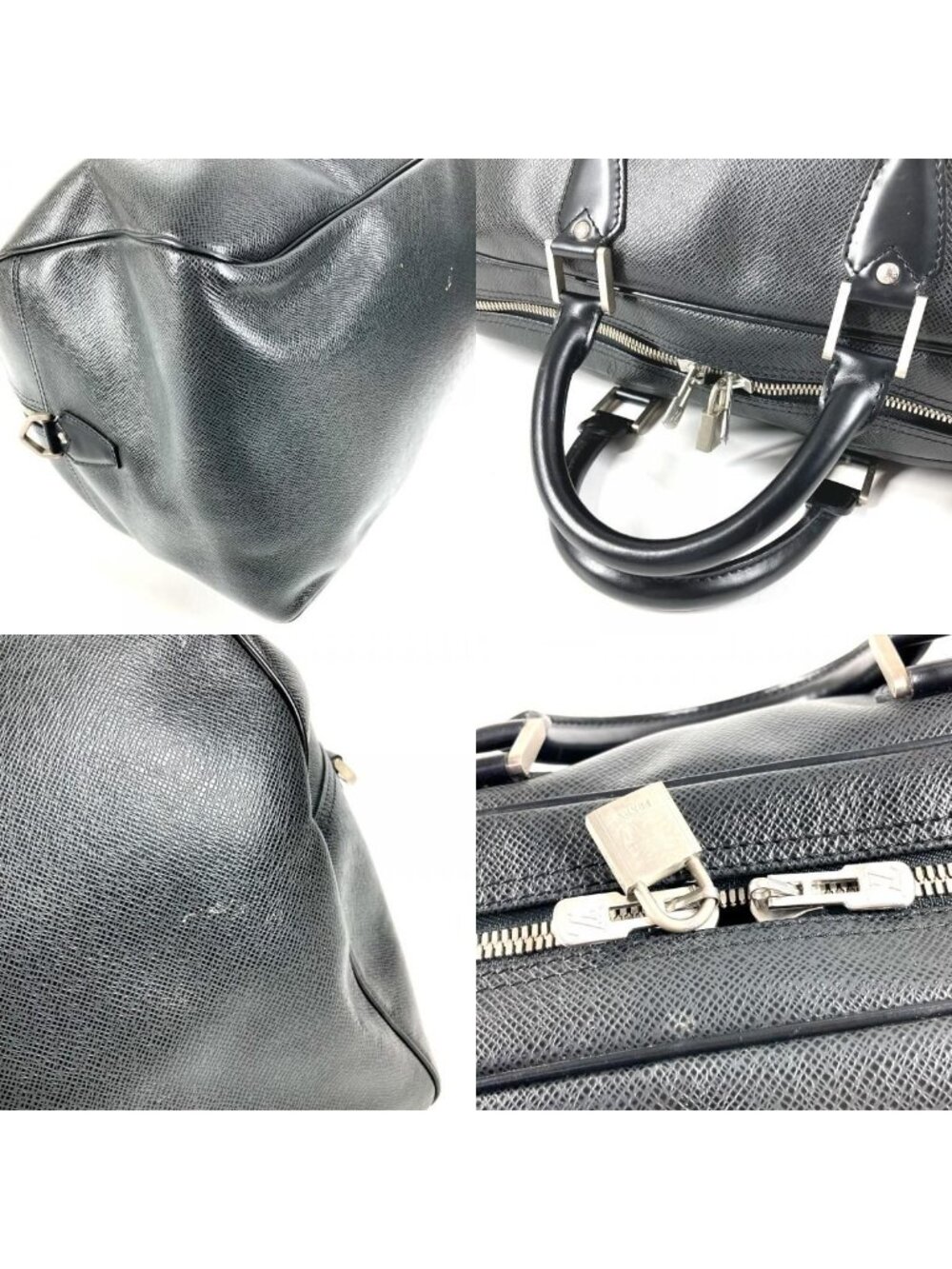 Louis Vuitton Boston Bag Kendall GM Taiga Leather Ardoise Black - Picture 7 of 9